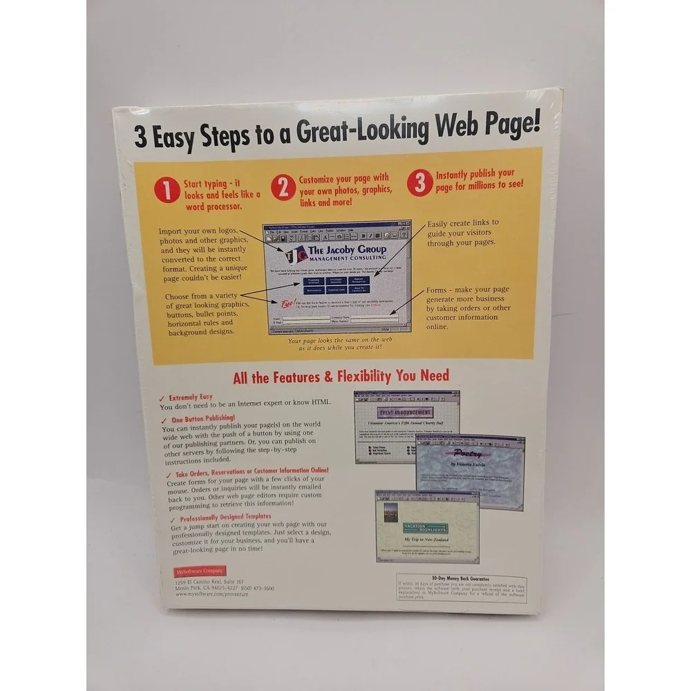Vtg Sealed Win95 ProVenture WEB PAGE DESIGNER (CD-ROM) Software Big-Box New